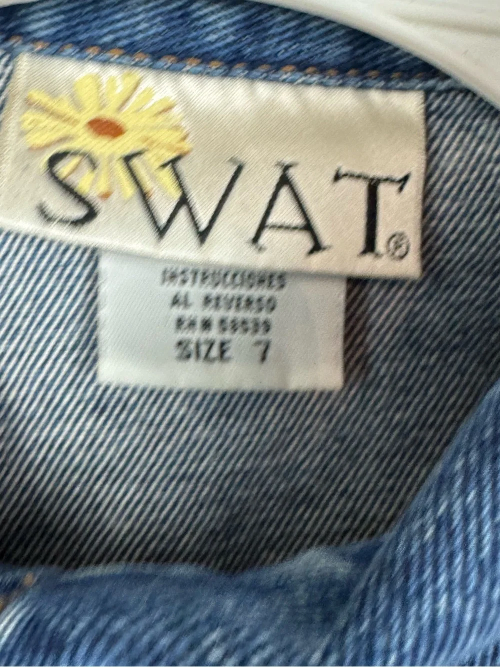 Vintage SWAT kids cropped denim jacket size 7